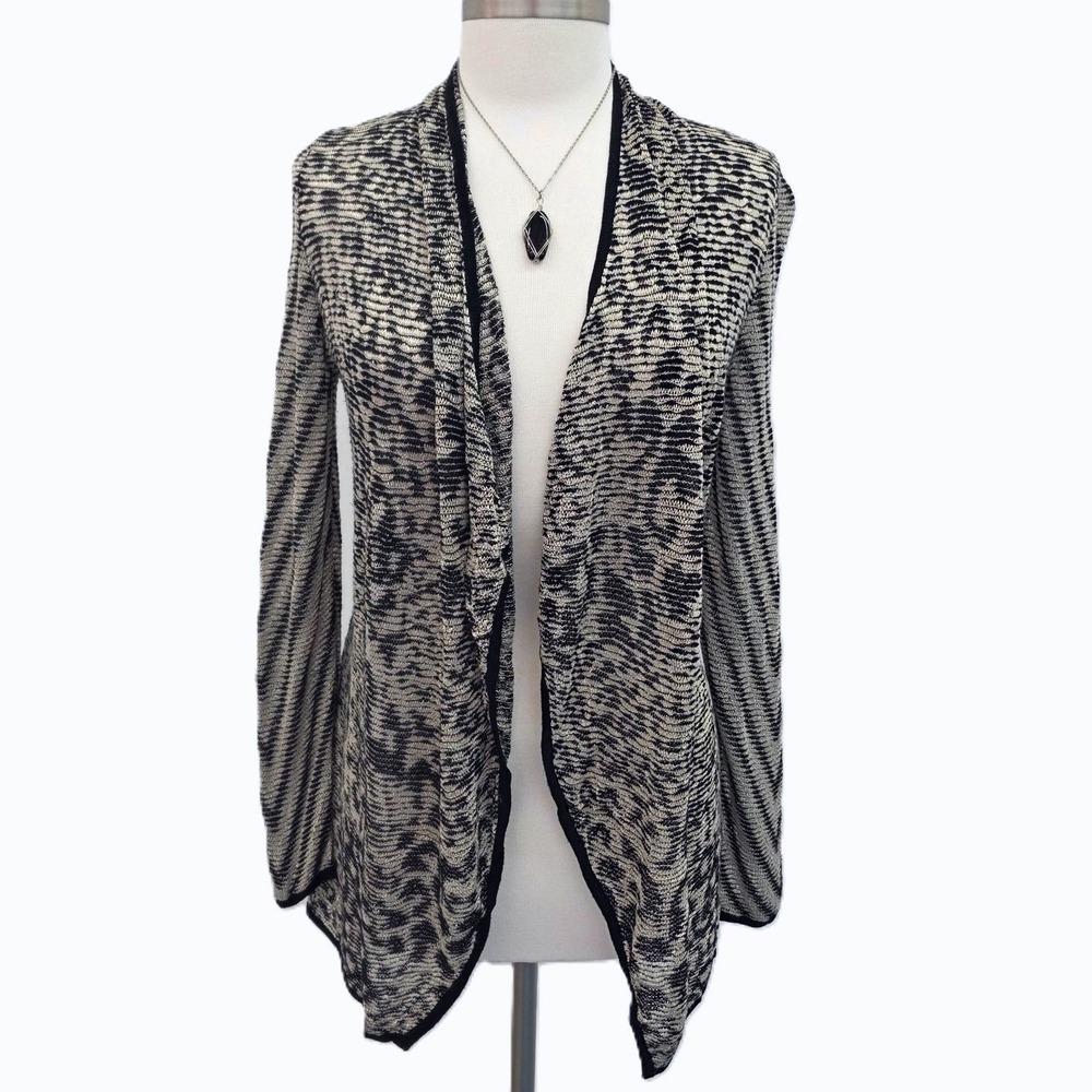 Cache Metallic Animal Print Cardigan‎ Womens XS Dressy Open Front Evening Layer